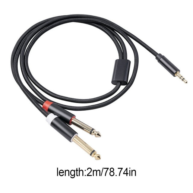 3.5 to 6.35 Audio Cable Good Contact Performance Lightweight Adapter Easy to Apply Adapter Wire Aluminum Alloy Shell Strong Tensile Resistance 2M