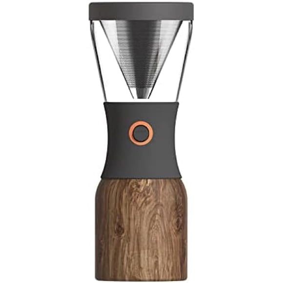 Asobu - Cafetera Cold Brew con decoración de madera, color marrón