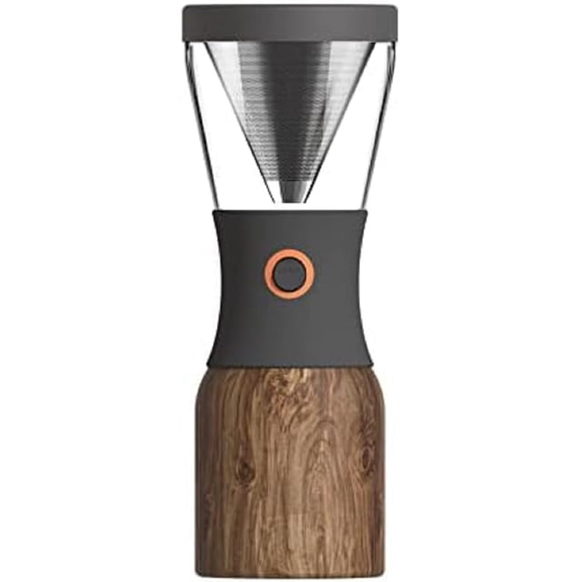 Asobu - Cafetera Cold Brew con decoración de madera, color marrón