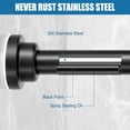 thumbnail image 3 of Ktinnead Shower Curtain Rod 43-72 inches Matte Black, Never Rust and Non-Fall Down Spring Tension Curtain Rod,304 Stainless Steel Shower Rod,Heavy Duty, 3 of 10