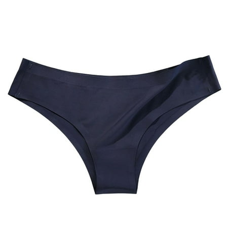 Skymirror Women Panties Seamless Mid Waist Ice Silk Good Breathability Solid Color Slim Fit Thin Quick Dry Casual Sport Underpants Lady Briefs