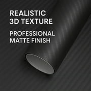 RockRose 3D Carbon Fiber Vinyl Wrap Black 1FT x 5FT