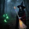 thumbnail image 2 of Leeye 26 Inch Yellow LED Light Up Witch Broomstick, Glowing Yellow Halloween Broom Prop with Built-in Lights, Battery Operated Witch Broom for Cosplay Costume Party Decor, 2 of 4