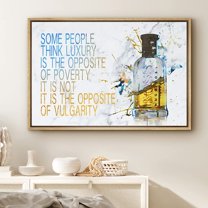 PixonSign Framed Canvas Print Wall Art Yellow Perfume with Motivational Phrase Inspirational Mother's Day Watercolor Modern Art Colorful Multicolor for Living Room, Bedroom, Office - 16"x24" Natural