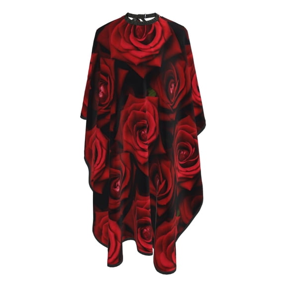 Red Roses Hair Cutting Cape 66" x 55" Salon Cape with Adjustable Neckline for Stylists and Home Use