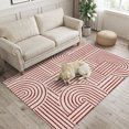thumbnail image 4 of Washable Area Rugs 3x5 FT Red Boho Rugs for Living Room Non-Slip Soft Non-Shedding Low-Profile Rectangle Abstract Geometric Curves Lines Modern Large Rug Carpet for Bedroom Dining Room Home Decor, 4 of 8