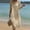 Khaki, variant on Women's Round Neck Midi Dress with 3/4 Sleeves and Side Pockets, Relaxed Fit Textured Circle Pattern Casual Loose Shift Dress for Spring and Summer