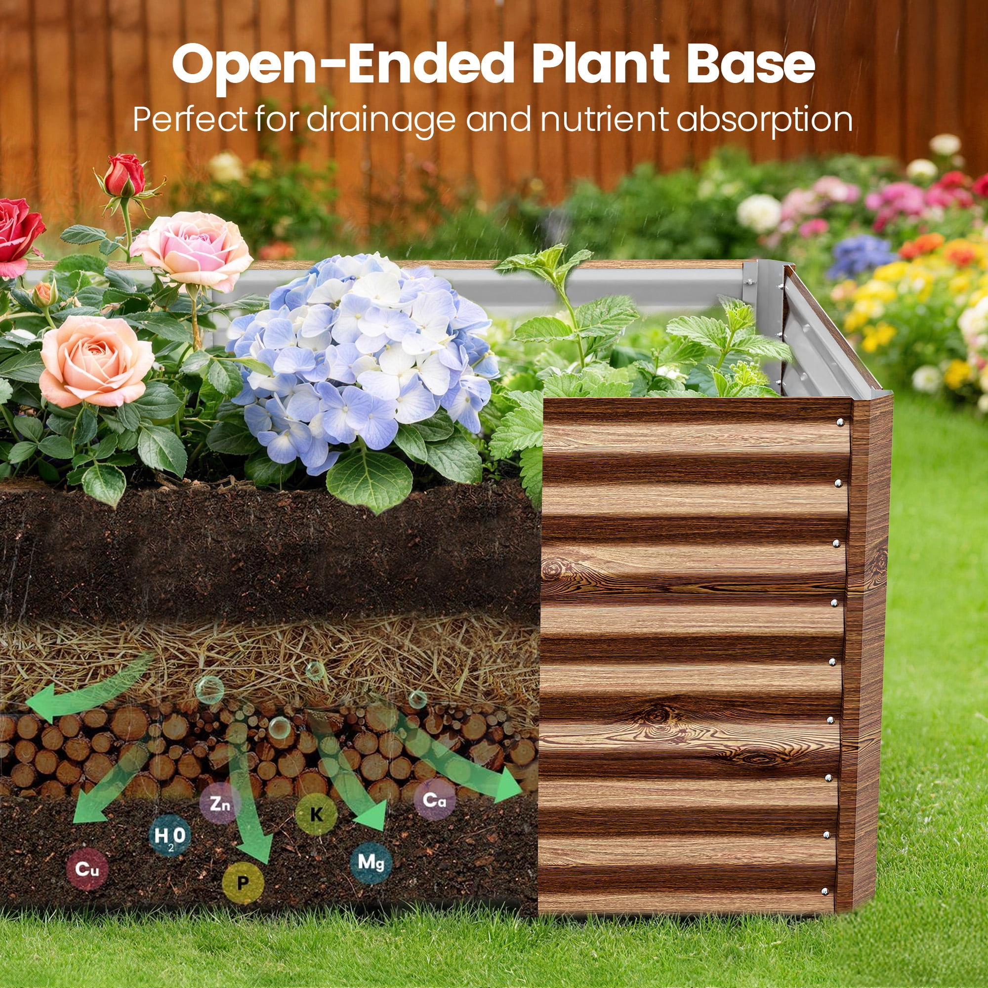 GVDV Raised Garden Bed 6x3x2ft Outdoor, Metal Raised Bed Kit for Backyard, Deep Root Planter Box for Gardening Vegetables, Fruits, Flowers, Rust-Proof, Easy Assembly