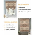 thumbnail image 3 of Brown Geometric Tie Up Curtains for Window, Thermal Insulated Balloon Shade Adjustable Rod Pocket Curtains Valance Panels for Kitchen Bathroom Cafe 42 x 54 Modern Ethnic Southwest Vintage, 3 of 6