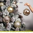 thumbnail image 3 of Esferas para árbol de navidad Artego extra grandes de 15 cm de diámetro paq 6 esferas Champagne Ambar Línea SKY 3 diversos acabados navideños Mate brillantes cromadas para colgar Christmas ornaments, 3 of 6