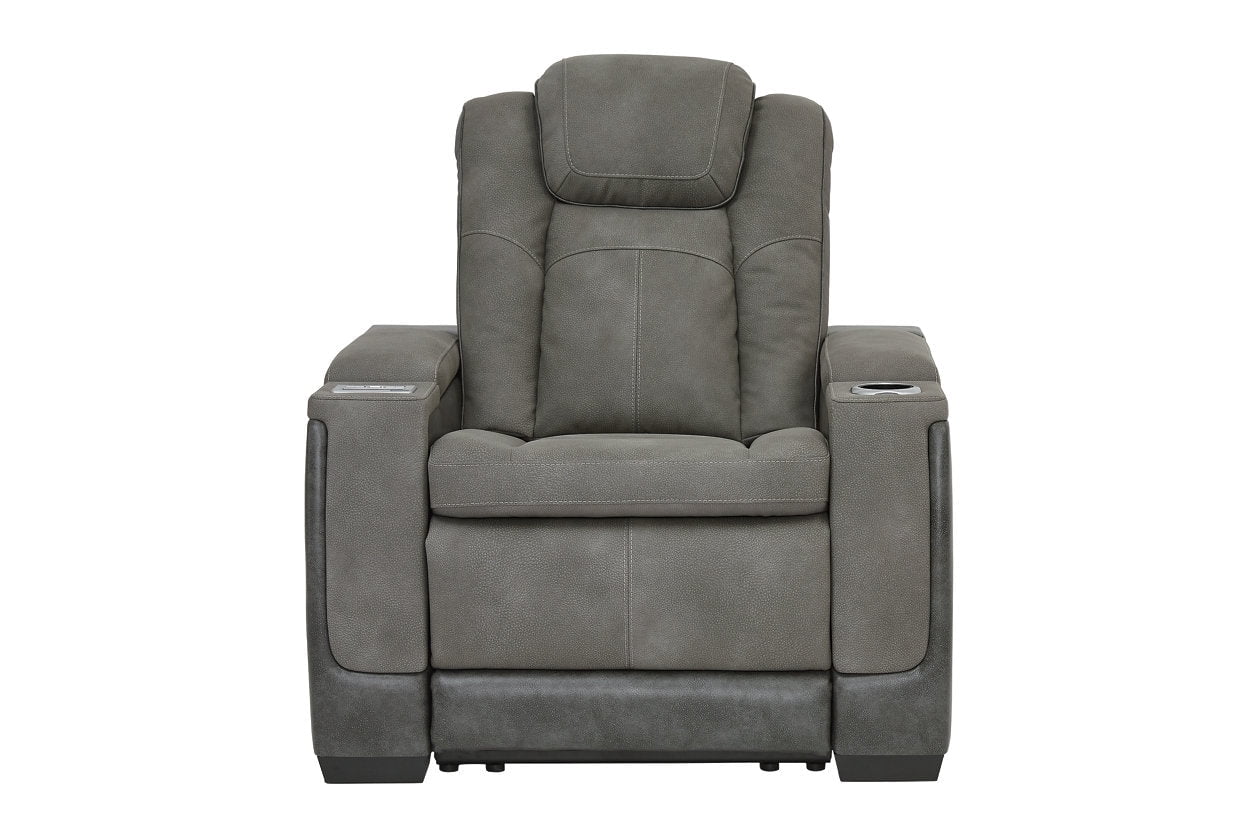 Ashley Furniture Next-Gen DuraPella Faux Leather Power Recliner in Gray
