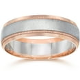 thumbnail image 1 of Men's Two Tone 14K Rose Gold Wedding Band, 1 of 1