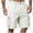 White, variant on Mens Cargo Shorts Solid Color Button Zipper Elastic Waist Baggy Cozy Soft Knee Length Workout Pants with Pockets Summer M-3XL