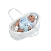 Ann Lauren Dolls 15.2 Inch Blue Butterfly Bassinet Baby Doll with Mini Plush Toy And Pacifier