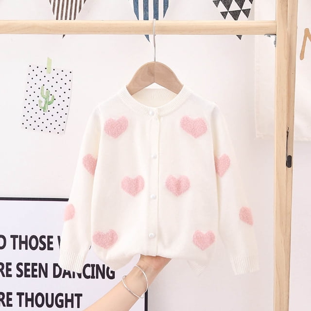 Cárdigan Wancir de cuello redondo para niñas, suéter de algodón de manga larga con botones para niñas, suéteres de uniforme para niñas pequeñas