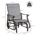 thumbnail image 2 of Outsunny Outdoor Glider Chair, Gliders for Outside Patio with Steel Frame and Mesh Fabric for Backyard, Garden, and Porch, Gray, 2 of 8