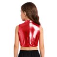 thumbnail image 2 of TiaoBug Shiny Sequin Crop Tops for Girls Hip-hop Dance Vest 70s Disco Party Stage Performance Outfit Red 6, 2 of 7