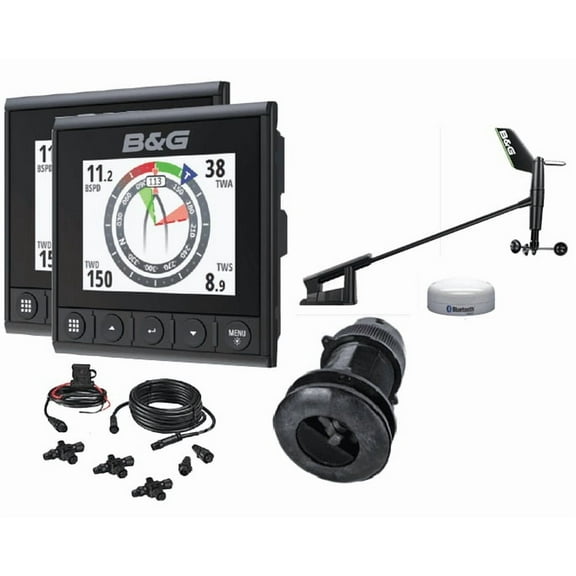 B&G Triton2 Dual Display Wireless Boat Accessory with DST810 Depth/Speed/Temp Sensor, 2 Count