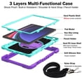 thumbnail image 6 of Shockproof Case for Samsung Galaxy Tab S9+,Anti drop silicone+PC Layer Protective Splicing Case 360 ° Rotating Handle Stand With Shoulder Strap,Purple,For Galaxy Tab S9+, 6 of 8