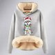 thumbnail image 4 of WILLBEST Sudadera de Mujer Womens Casual Plus Velvet Christmas Series Printed Long Sleeve Hooded Sweatshirt X-Grande, 4 of 4