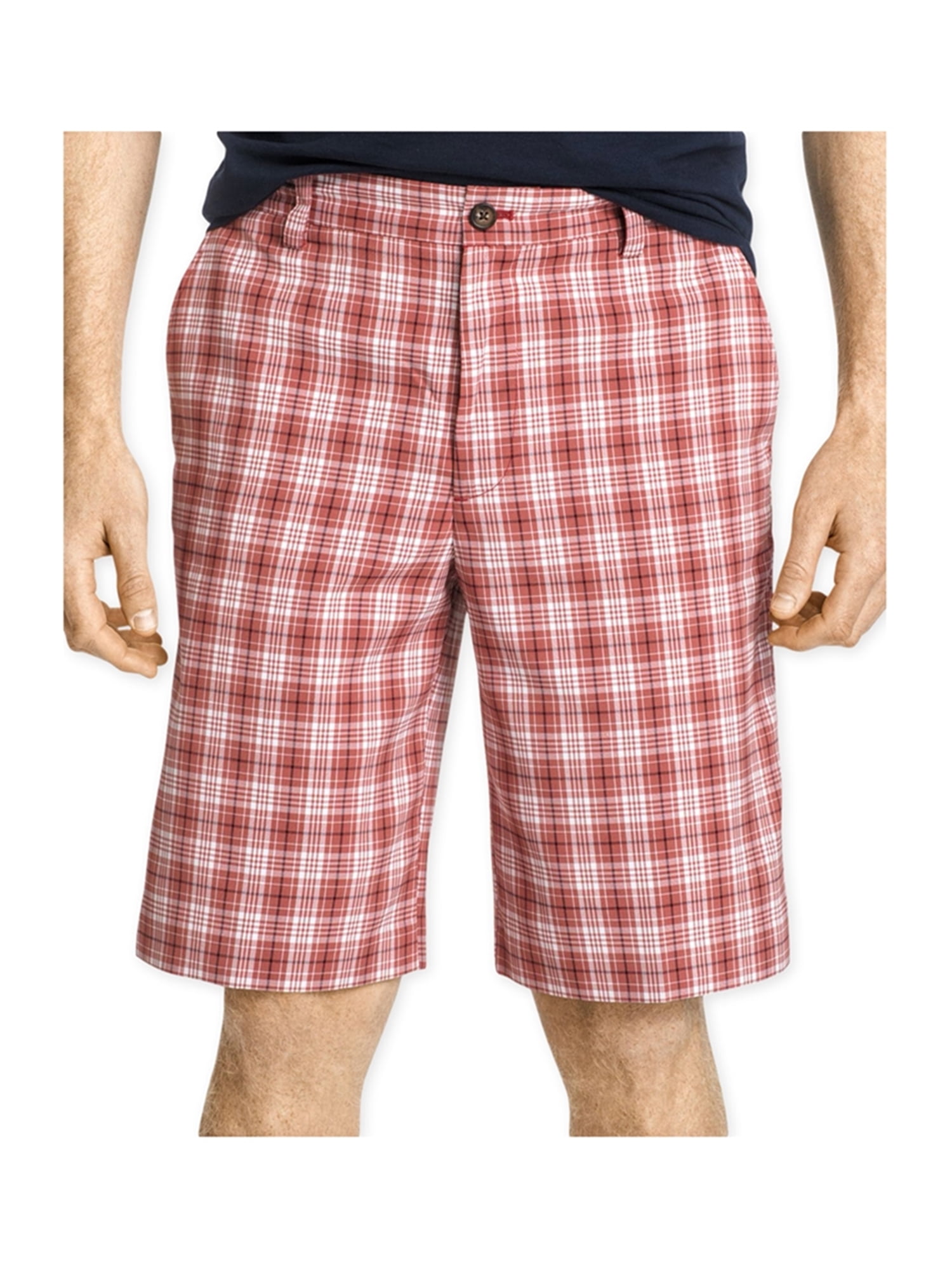 IZOD IZOD Mens Plaid FlatFront Athletic Workout Shorts