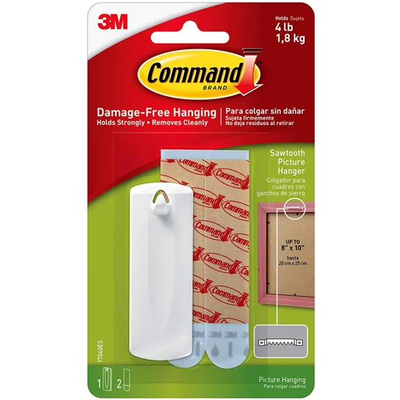 Command Sawtooth Picture Hanger [Removable]: 1-Pack (White)