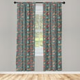 thumbnail image 3 of Ambesonne Christmas Curtains, Noel Themed Cartoon, Pair of 28"x95", Multicolor, 3 of 5