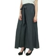 thumbnail image 3 of Phagun Black Cotton Tie Knot Waist Thai Fisherman Pants Boho Yoga Trousers-S, 3 of 7