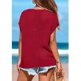 thumbnail image 2 of PRETTYGARDEN Womens Spring Tops Summer Shirts Crochet Cap Sleeve Sweater Pullover Cute Crew Neck Beach Cover Ups, 2 of 8