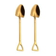 thumbnail image 1 of 2X Gold Creative Stainless Steel 304 Small Shovel Spoon Design Gold-Plated Tableware Coffee Spoon Ice Cream Soup Spoon, 1 of 5