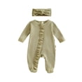 thumbnail image 1 of Baby Bodysuit For Boys And Girls Long Sleeve Footed Romper with Snap Closure In Solid Colors For Fall And Winter Infant Wear, 1 of 6