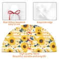thumbnail image 4 of Lsque Striped Sunflower Daisy Print Christmas Tree Skirt, Tree Skirt with Ties or Velcro, Perfect for Holiday Decorations, Halloween, and New Year-30", 4 of 7