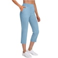 thumbnail image 1 of Pantalon de Golf pour Femmes Extensible Couleur Unie Polyester Décontracté Voyage Pantalon Court, 1 of 8