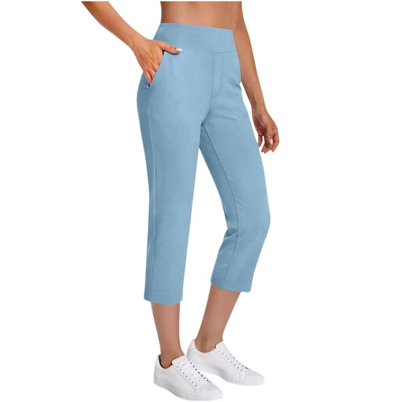 QNANSPI Women's Summer Capris Pants, Casual Pants for Women, Women's Casual Travel Pants Stretchy Pants Ankle Length Casual Style Daily Outdoor Wear