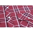 thumbnail image 3 of Men’s Western Short Sleeve Button Down Casual Plaid Pearl Snap Cowboy Shirt (#8 Red/White/Black, 3XL), 3 of 3