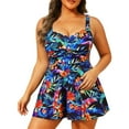 thumbnail image 1 of Xijirk Maillots de Bain pour Femmes Grande Taille Ensemble de Maillot de Bain Deux Pièces Haut de Tankini Confortable avec Short de Bain Assorti Maillots de Bain pour Femmes,4TG, 1 of 4