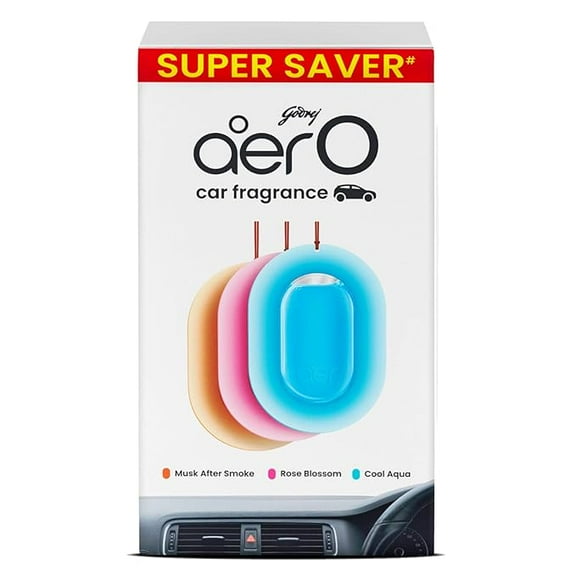 Godrej aer O – Hanging Car Air Freshener – Assorted Pack of 3 (22.5g) | Gel Lasts up to 30 days | Car Accessories