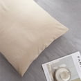 thumbnail image 3 of Besufy 2Pcs Pillow Case Solid Color King Queen Pillow Case Home Bedroom Bed Cushion Cover Decor,Queen 19.69" x 29.92",Beige, 3 of 7
