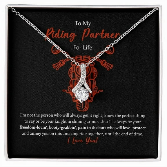 To My Riding Partner, Biker Woman Necklace, Motorcycle Gifts For Women, Alluring Beauty Sweet Devotion Flower Bouquet Bundle Necklace Gift for her Birthday gift Xmas Gift