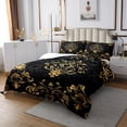 thumbnail image 2 of Manfei Gold Baroque Damask Coverlet Set Twin, Hippie Flower Floral Bedding Set, Vintage Victorian Bedroom Set, Breathable Bedroom Decorative, 2 Pieces, 2 of 6