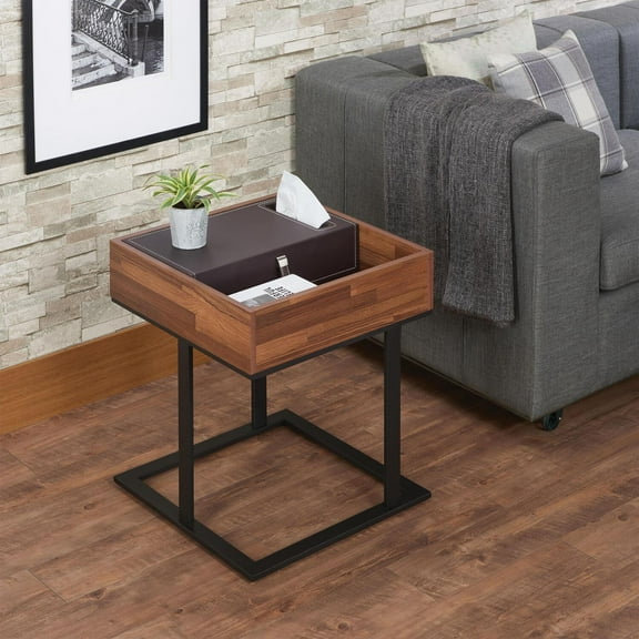 ACME Taurus Coffee Table, Rustic Oak & Black Finish