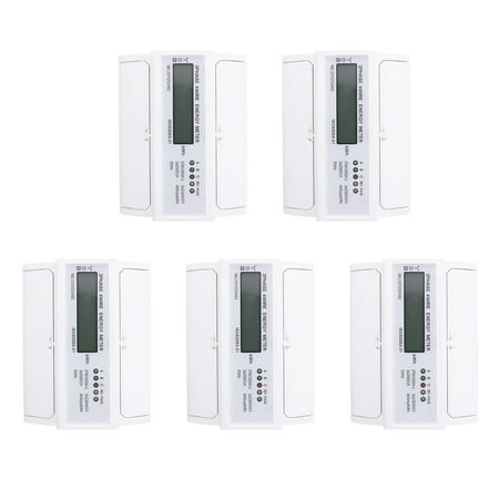 

5X 3 Phase 4 Wire Electric Digital Kwh Energy Meter LCD Four Wire -Rail KWh Meter 230V/400V-20-80A