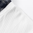 thumbnail image 4 of GuangCheng Men's Long Sleeve Tops Fake Layer Plaid Collar Knit V Neck Casual Tops,Soft,Comfort,Warm Loose Fit,Solid Base Shirts,White,Size L, 4 of 9