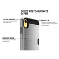 thumbnail image 4 of FINCIBO Brushed Card Wallet Hybrid Case Slim Hard Layer Armor Cover for Apple iPhone XR 6.1", Silver, 4 of 7