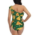 thumbnail image 5 of Honeii Pizza for women's one-piece swimsuit featuring a chic one-shoulder design experience elegance and style in the water-Medium, 5 of 6
