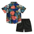 thumbnail image 2 of Kids Toddler Boys Shorts Set Casual Short Sleeve Casual Gentleman Tops Hawaii Beach Holiday Floral Shirts T Shirt Shorts Two Piece Clothes Set Summer Outfits,Size 6 Months 12 Months, 2 of 5