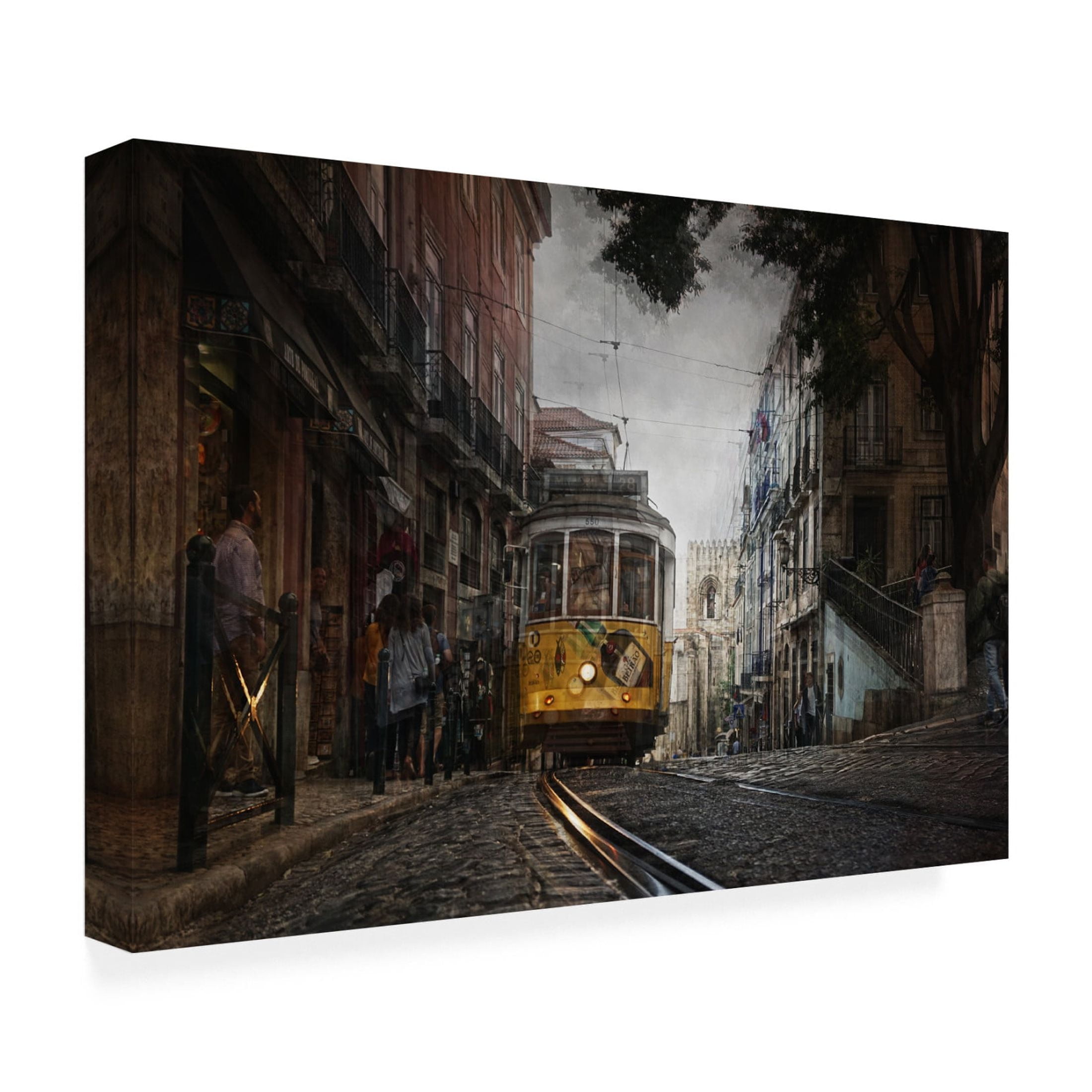 Canvas Wall Art - Jose C. Lobato 'The Exciting Lisbon' Wall Art for Living Room, Bedroom, or Office D?cor by Trademark Fine Art - 32 x 22 Inches