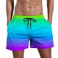 thumbnail image 2 of Pantalones cortos de baño degradados para hombre Pantalones cortos de playa de bolsillo de secado rápido de verano Pantalones cortos hawaianos Pompotops qyievc7734, 2 of 5