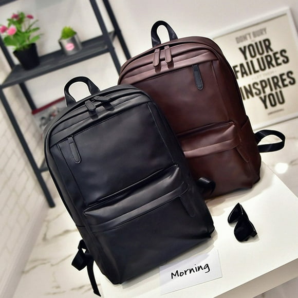 Men's Women's Leather Backpack Laptop Satchel Travel School Rucksack Bag Ski Boot Bag Backpack