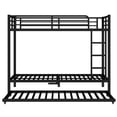 thumbnail image 4 of Metal Bunk Bed with Twin Size Trundle, Twin XL Over Twin XL Bunk Beds with Ladder and Guardrail, Bunk Bed Frame for  Shared Bedrooms, Dorms, or Guest Rooms, No Box Spring Needed,Black, 4 of 7